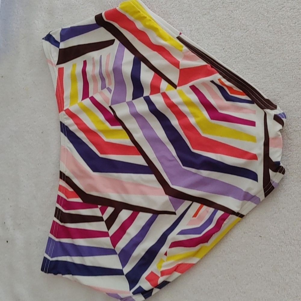 Kate Spade Geobrella 2 PC Multicolor High Waisted Swimsuit Size L - Picture 6 of 12
